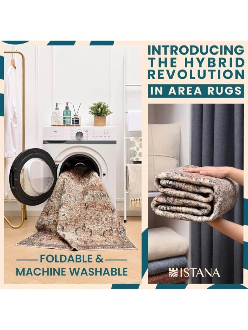 NEW 2x3 ft Machine Washable Area Rug - Picture 3 of 4